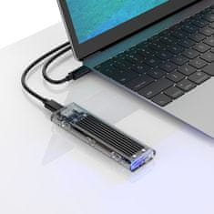 Orico Ohišje za disk TCM2-C3 M.2 NVME na USB-C 10 Gb/s – črno-prozorno