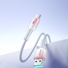 Joyroom Kabel Crystal-Clear Series 3A USB-A - USB-C 1,2 m - bel