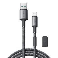 Joyroom Kabel USB-A - iPhone Lightning z organizatorjem in magnetnim držalom 1,2 m - siv