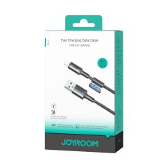 Joyroom Kabel USB-A - iPhone Lightning z organizatorjem in magnetnim držalom 1,2 m - siv