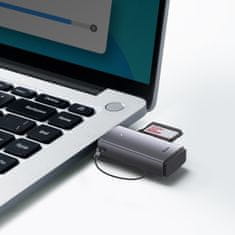 BASEUS Adapter za čitalnik kart SD/TF USB Lite Series siv