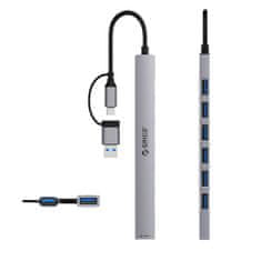 Orico Hub YSA2-U3 USB-A / USB-C dokovalna postaja za 7x USB-A - siva