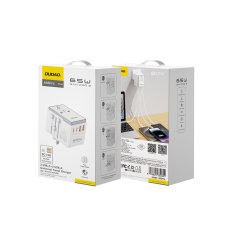 DUDAO Univerzalni polnilnik potovalni adapter 65 W EU / US / JP / AUS / UK 2x USB-C 2x USB-A - bel