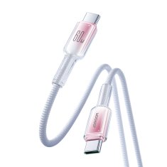Joyroom Kabel Crystal-Clear Series 60 W USB-C – USB-C 1,2 m – bel