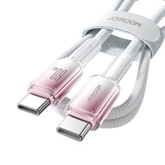 Joyroom Kabel Crystal-Clear Series 60 W USB-C – USB-C 1,2 m – bel