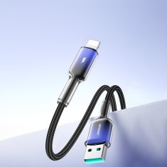 Joyroom Kabel Crystal-Clear Series 3A USB-A - iPhone Lightning 1,2 m - črn