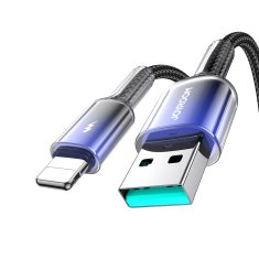 Joyroom Kabel Crystal-Clear Series 3A USB-A - iPhone Lightning 1,2 m - črn