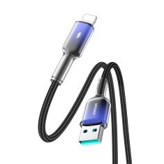 Joyroom Kabel Crystal-Clear Series 3A USB-A - iPhone Lightning 1,2 m - črn