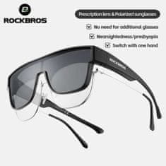 ROCKBROS Kolesarska očala s polariziranim okvirjem in UV 400 filtrom, siva