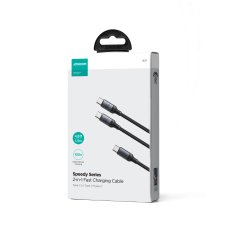 Joyroom 2v1 kabel Speedy Series USB-C - 2x USB-C 1,5 m črn