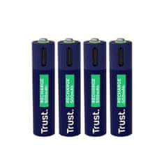 Trust USB-C polnilne baterije, AAA, 4 kosi (25671)