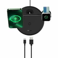 BASEUS polnilec brezžični 20W magsafe iPhone stojalo Swan 3v1