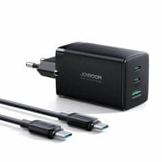 Joyroom polnilec 65W USB 2xTipC TipA GaN PD + kabel črn JR-TCG01