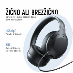 Joyroom slušalke črne bluetooth ANC JR-JH2