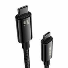 BASEUS kabel USB C-C 3m 240W Tungsten Gold pleten črn CAWJ040101