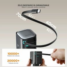 Joyroom polnilec 65W USB TipC TipA GaN QC PD s kablom črn JR-TCL02