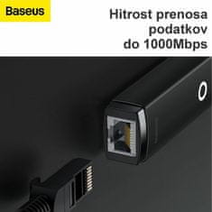 BASEUS pretvornik USB 3.1 TipC-Mrežni UTP Giga črn WKQX000301