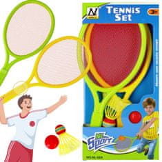 Mega Creative Otroški loparji - 2 palici + žogica + letvica - badminton, tenis, squash 3+ 
