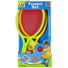 Mega Creative Otroški loparji - 2 palici + žogica + letvica - badminton, tenis, squash 3+ 