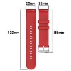 Univerzalni silikonski trak s črno zaponko 22 mm - Črn