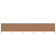 Vidaxl 5-panelni vetrobran tkanina 600x120 cm taupe