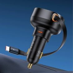 BASEUS polnilec avtomobilski 12-24V 60W TipC PD QC črn Enjoyment Pro