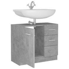 Vidaxl Omarica za umivalnik betonsko siva 63x30x54 cm iverna plošča