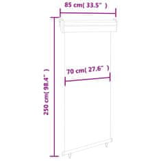 Vidaxl Balkonska stranska tenda 80x250 cm siva
