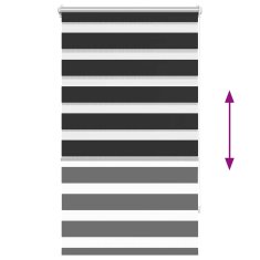Vidaxl Črtasti Zebra Rolo / Senčilo velikost 90 x 150 cm Črna barva