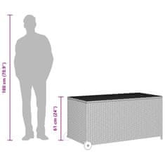 Vidaxl Vrtna škatla za shranjevanje črna 120x65x61 cm poli ratan