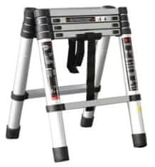 MXM Zložljive aluminijaste dvojne lestve – 1,4 m + 1,4 m