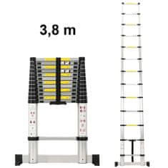 MXM Teleskopska lestev - 3,8 m, aluminij