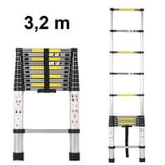 MXM Teleskopska lestev - 3,2 m, aluminij