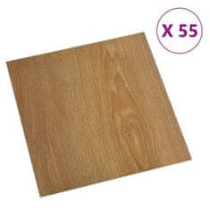 Vidaxl Samolepilne talne plošče 55 kosov PVC 5,11 m² rjave