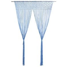 Vidaxl Zavesa makrame modra 140x240 cm bombaž