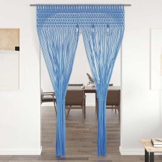 Vidaxl Zavesa makrame modra 140x240 cm bombaž