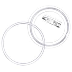 Vidaxl Gumbi za značke s priponkami 100 kompletov akril 44 mm