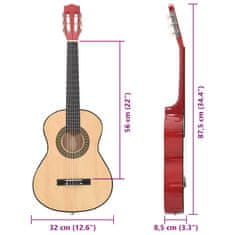 Vidaxl Klasična kitara za začetnike in otroke 1/2 34" les lipe