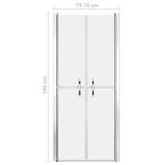 Vidaxl Vrata za tuš mlečna ESG 76x190 cm