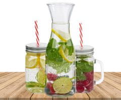 Alpina komplet steklenih kozarcev s steklenico, 420ml + 1L, 5 kosov