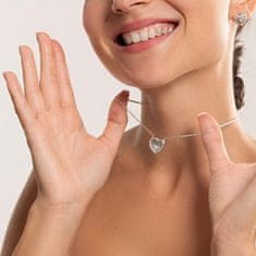 Guess Očarljiva ogrlica Mon Amour iz jeklenega srca JUBN04606JWRHT/U