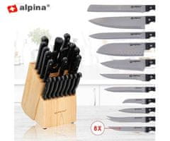 Alpina komplet nožev s stojalom, nerjaveče jeklo