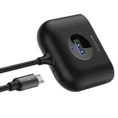 BASEUS Prehodni adapter HUB 4v1 USB adapter USB3.0 TO USB3.0*1+USB2.0*3 1m črn
