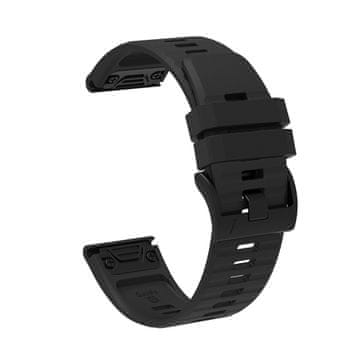 HURTEL Silikonski trak za pametno uro Garmin Fenix 3/5X/6X/7X Pro - črn