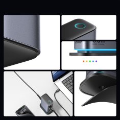 Joyroom GaN 65W EU 4x USB-C in 2x USB-A večvratna polnilna postaja – temno siva