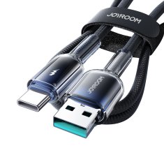 Joyroom Kabel Crystal-Clear Series 3A USB-A - USB-C 1,2 m - črn