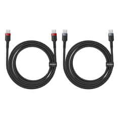 BASEUS 2x kabel Cafule USB-C - USB-C 100 W, 1 m, rdeče-črn in črno-siv
