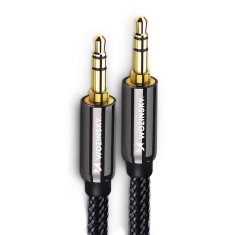 WOZINSKY Univerzalni kabel mini jack AUX 1,5 m črn