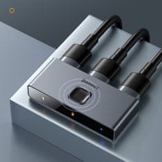 BASEUS Spletnik HDMI 2x HDMI 4K 30 Hz dvosmeren siv
