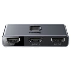 BASEUS Spletnik HDMI 2x HDMI 4K 30 Hz dvosmeren siv